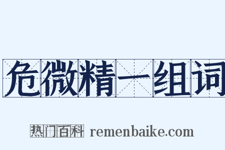 危微精一组词是什么意思的图片